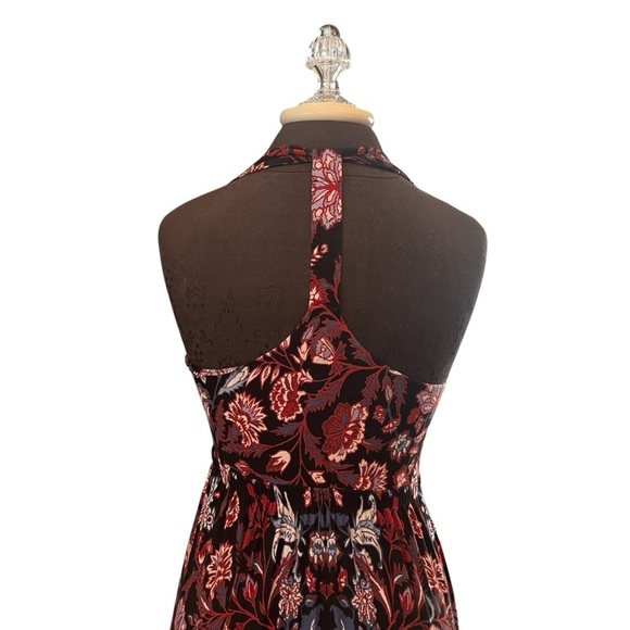 Soma Paisley Floral Maxi Dress Navy Rust Small - Picture 5 of 11